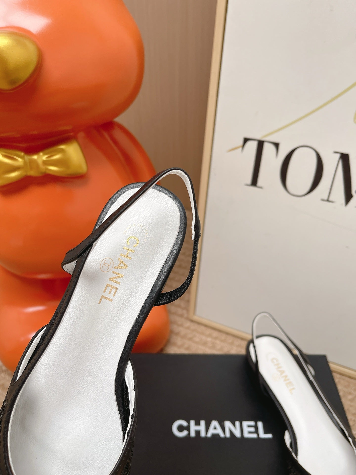 CC Slingback Flats Black Mesh Fabric 854587