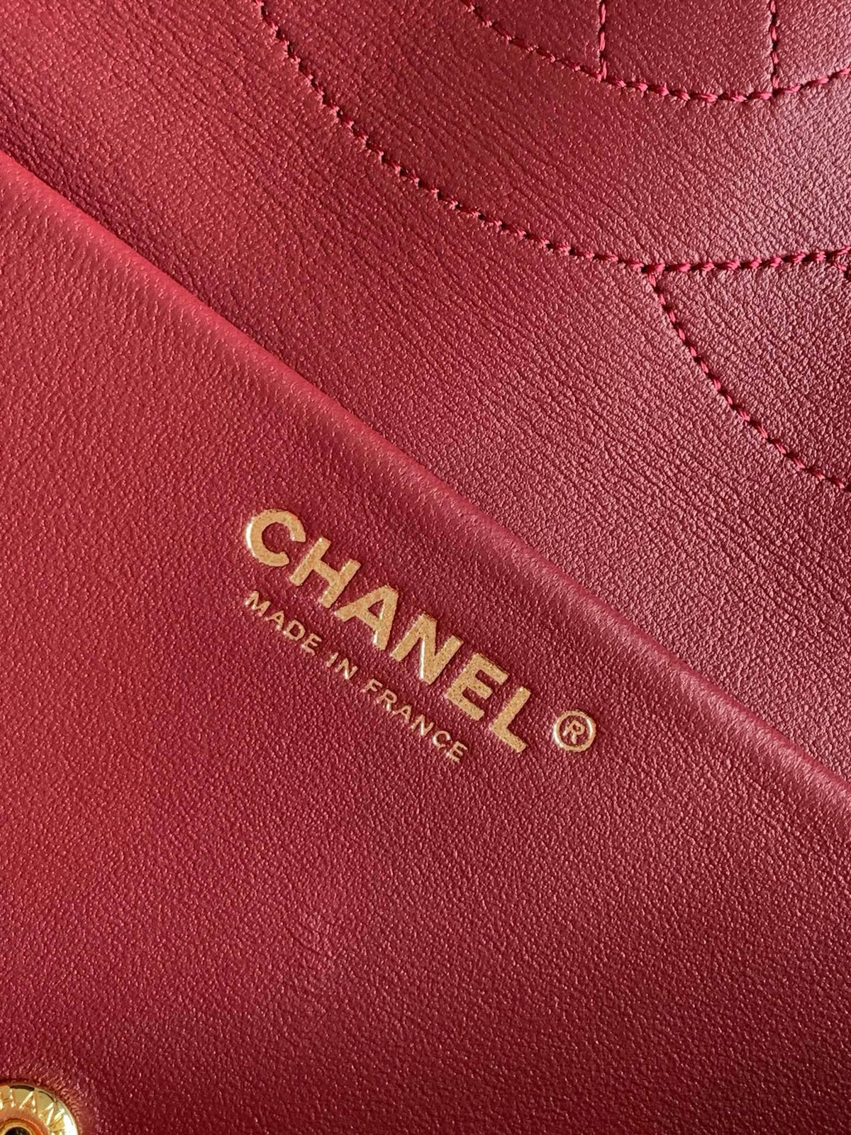 CC Croc Embossed Flap Bag 32cm Red Imported Leather 157999