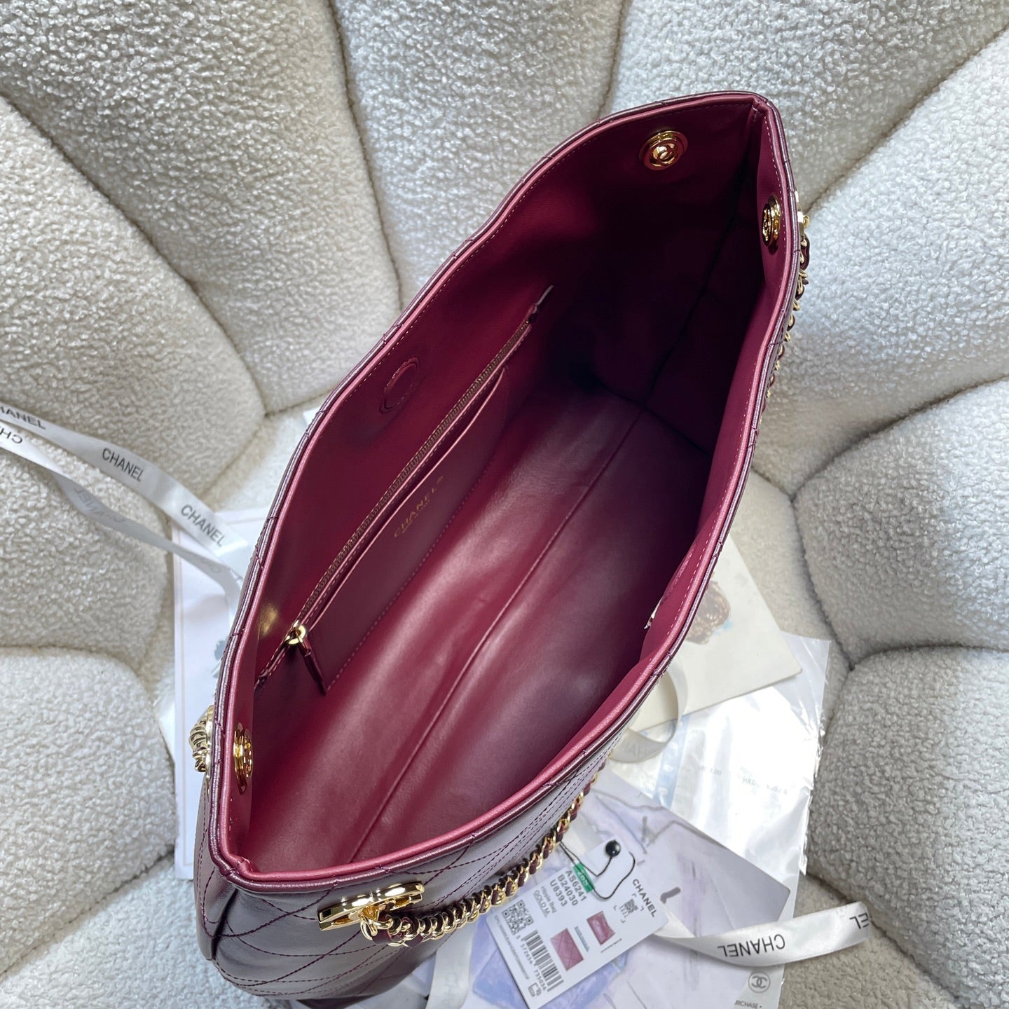 CC 26S Large Tote Bag 40cm Burgundy Calfskin GHW