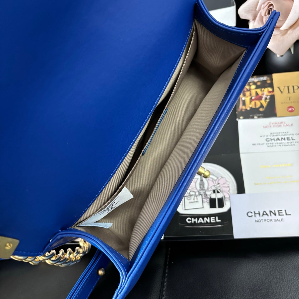 CC Le Boy Flap Bag Crystal Embellished 25cm Blue GHW 158378