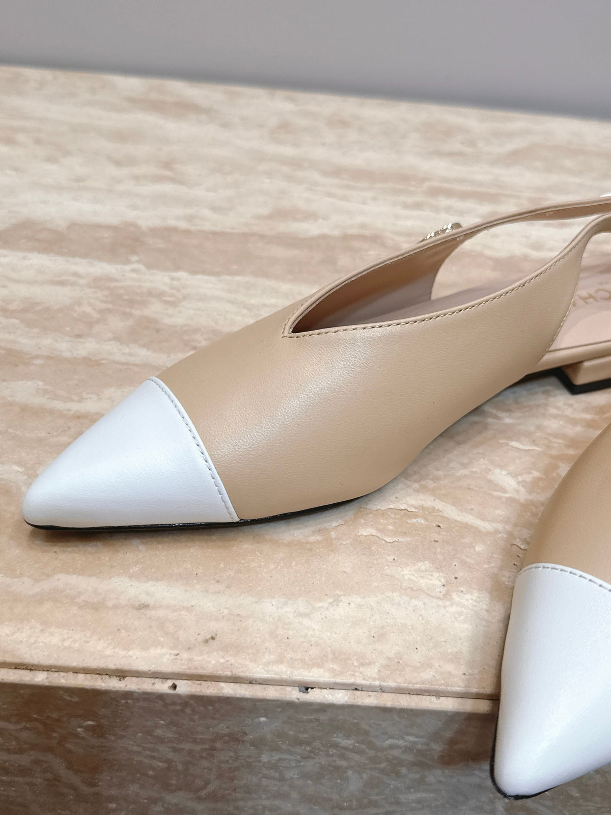 CC Métiers d'Art 2026 Slingback Flats Beige Lambskin 898976