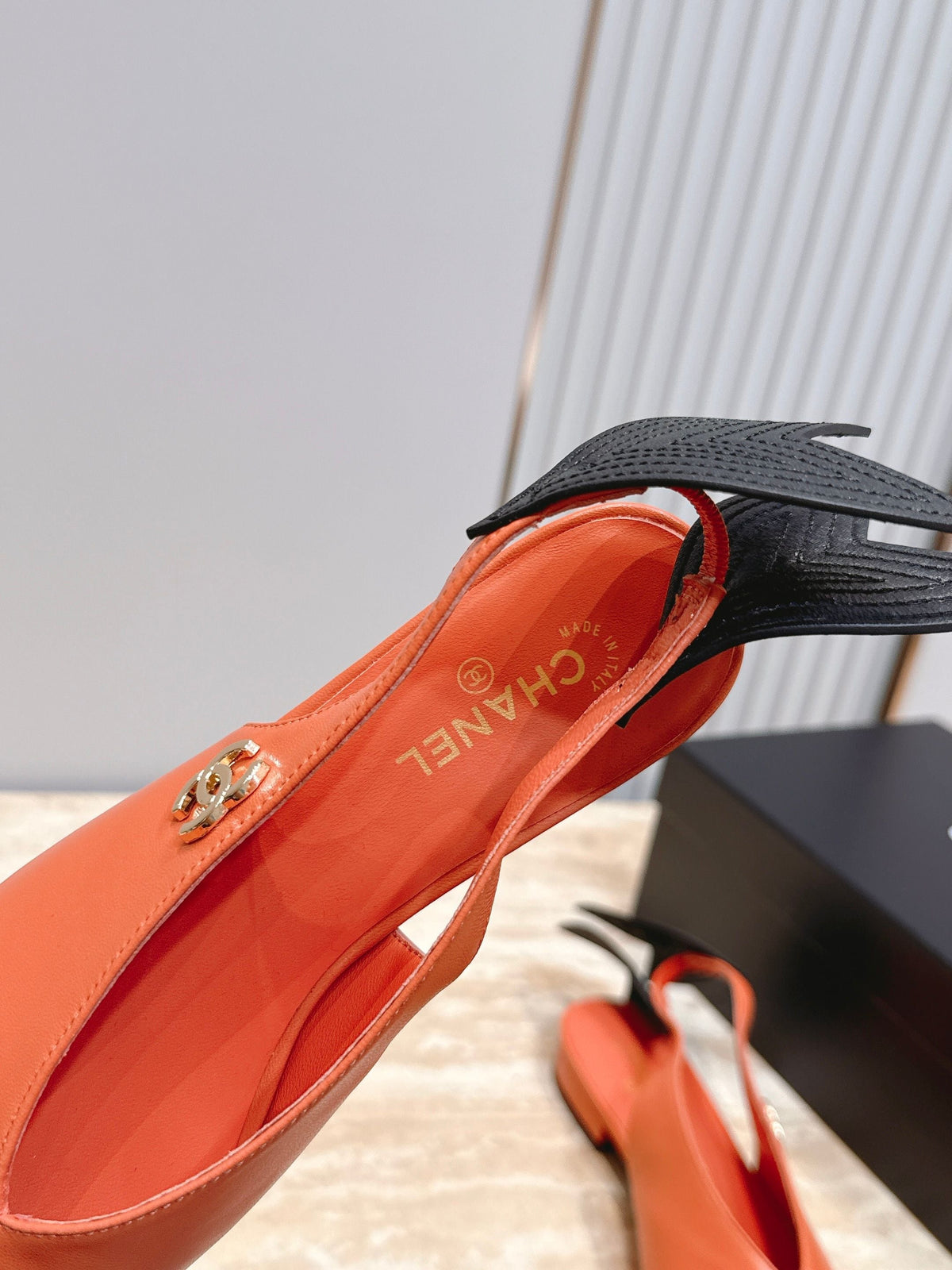 CC Métiers d'Art 2026 Slingback Flats Coral Orange Lambskin 898975