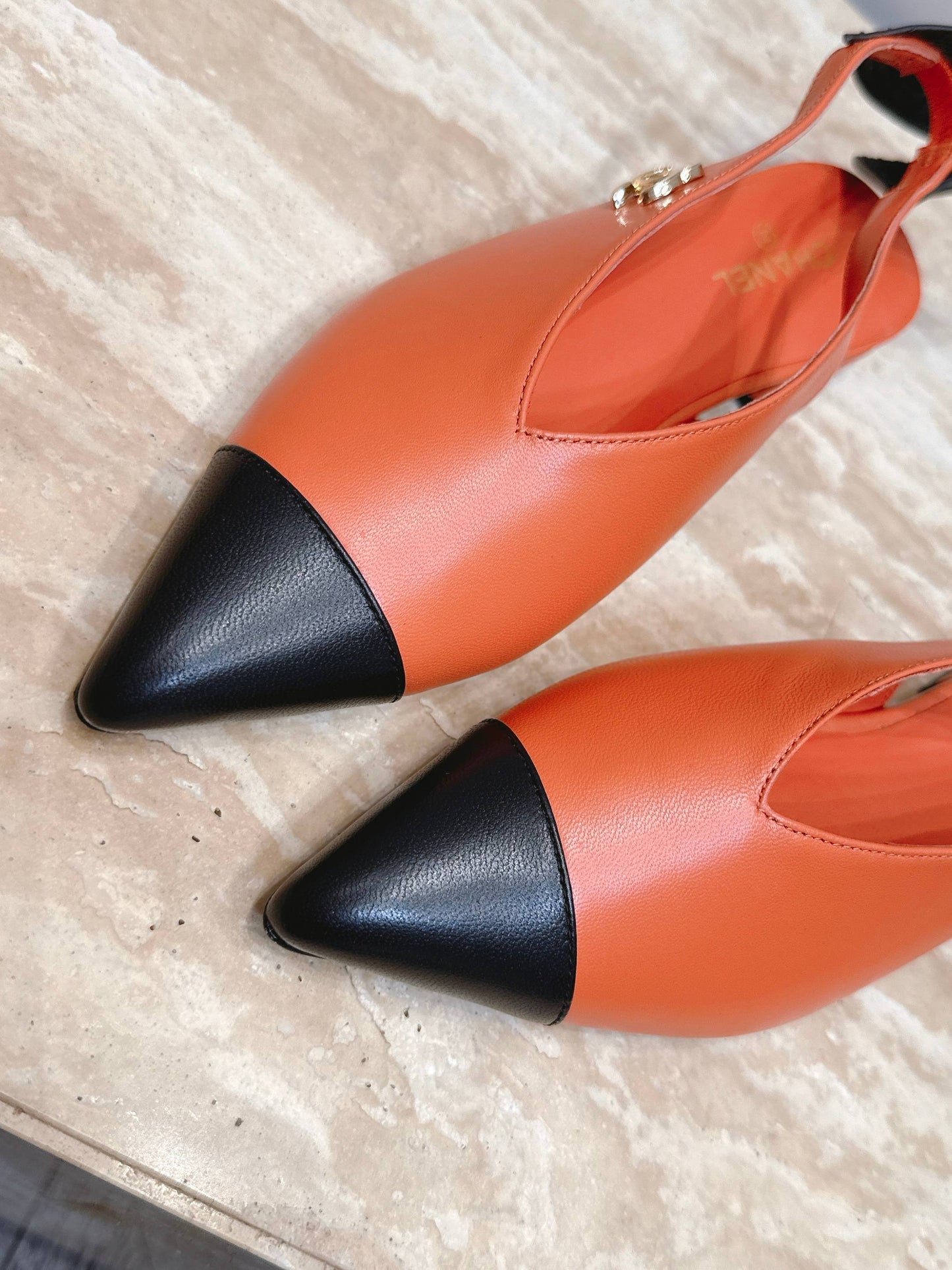 CC Métiers d'Art 2026 Slingback Flats Coral Orange Lambskin 898975
