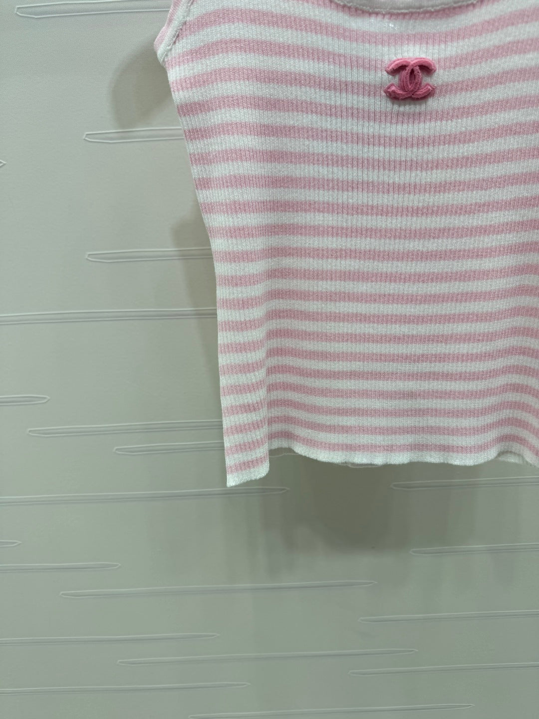 CC Logo Striped Ribbed Tank Top Wool 406478