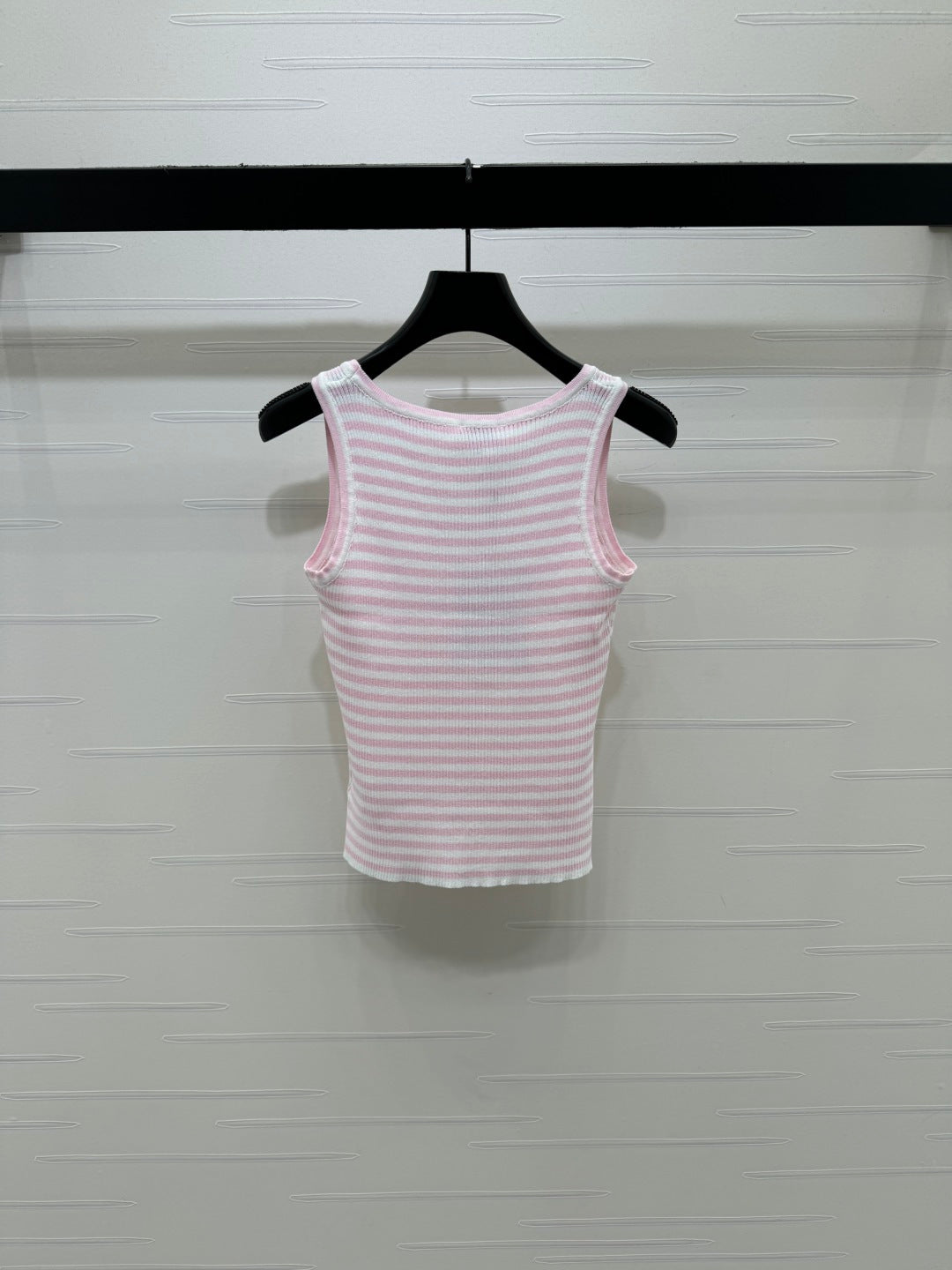 CC Logo Striped Ribbed Tank Top Wool 406478