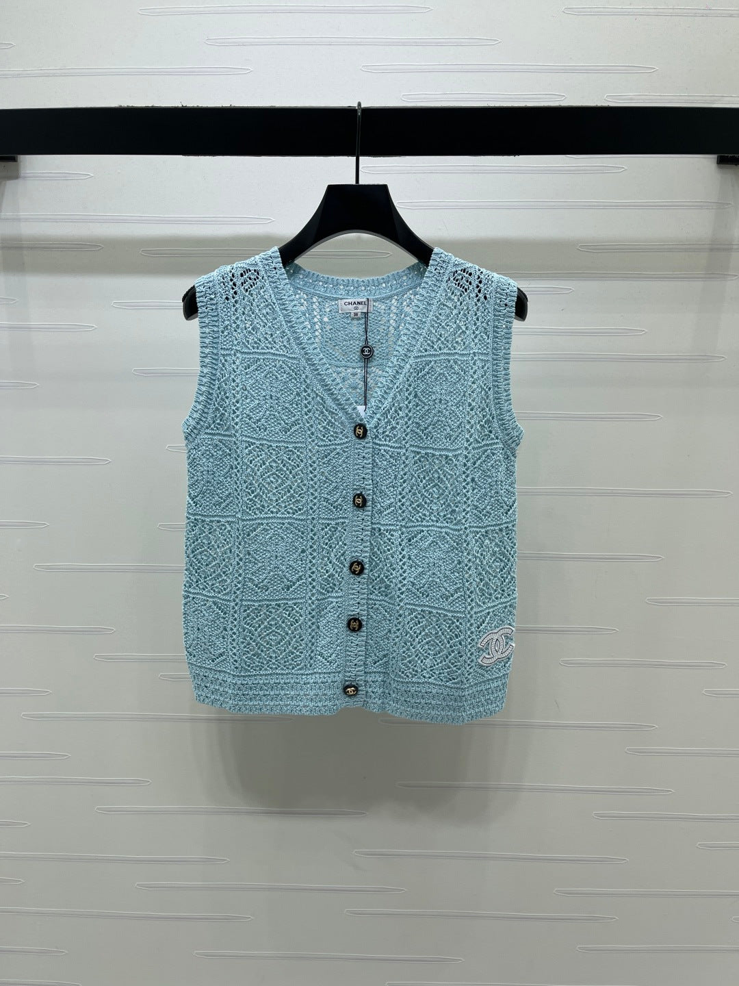 CC Openwork Knit Sleeveless Vest Tencel 406444
