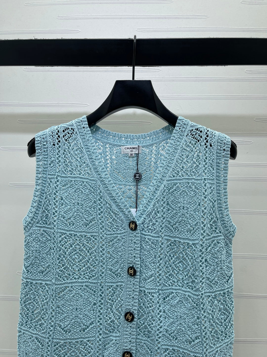 CC Openwork Knit Sleeveless Vest Tencel 406444