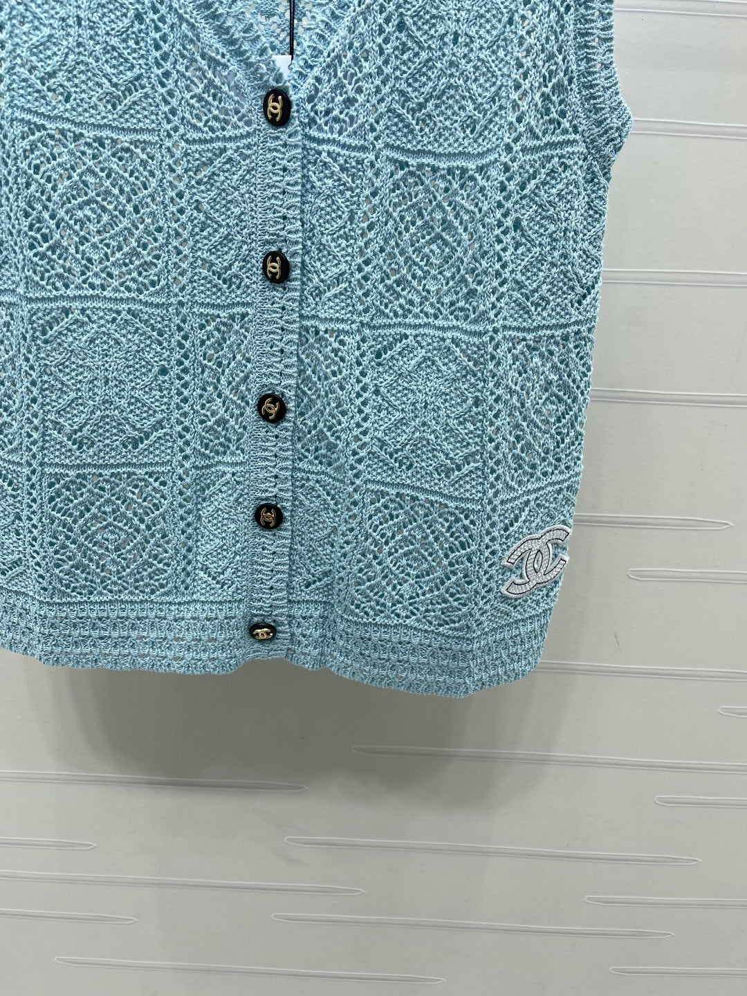 CC Openwork Knit Sleeveless Vest Tencel 406444