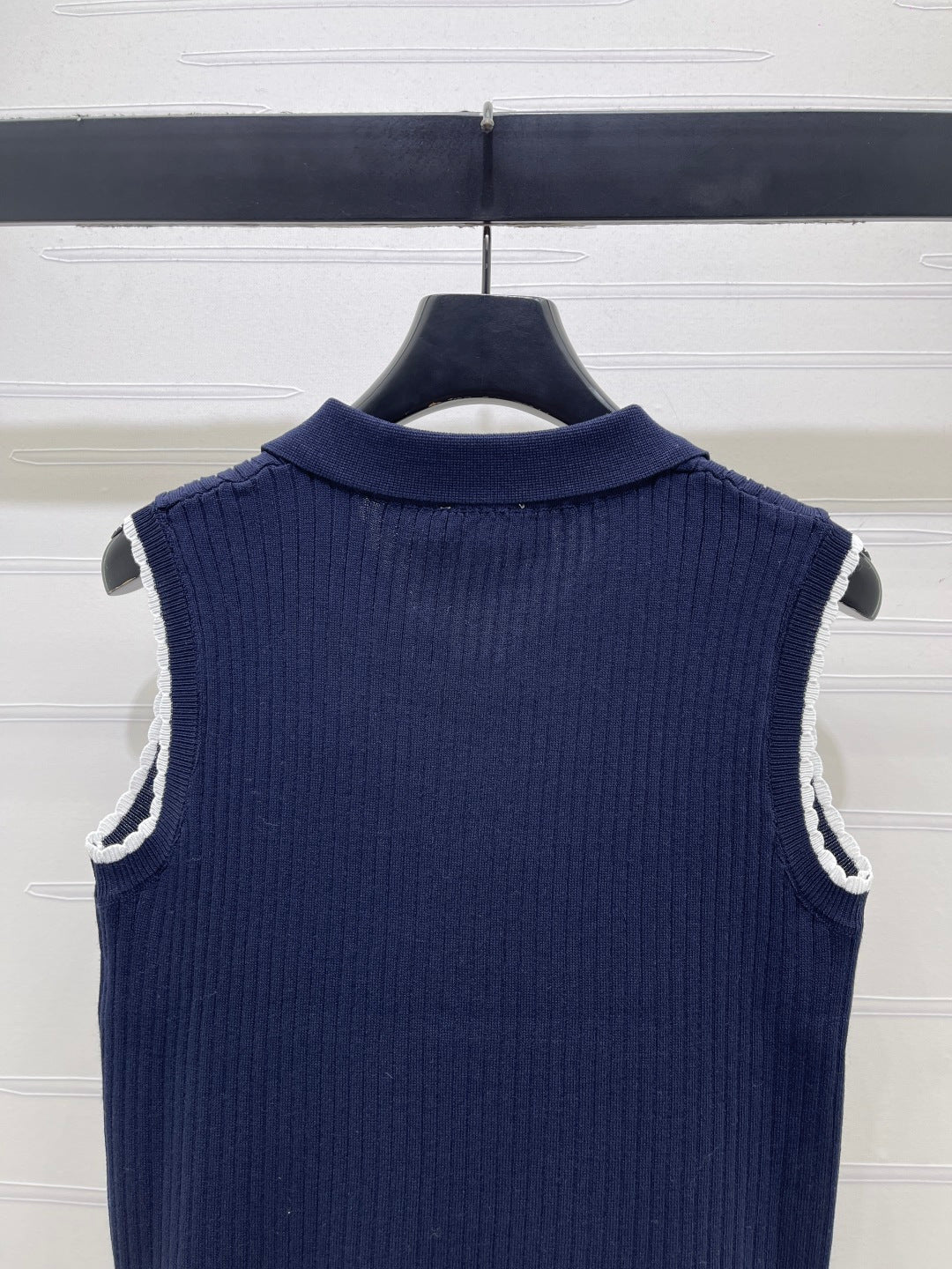 CC Sleeveless Polo Knit Top Wool 406473