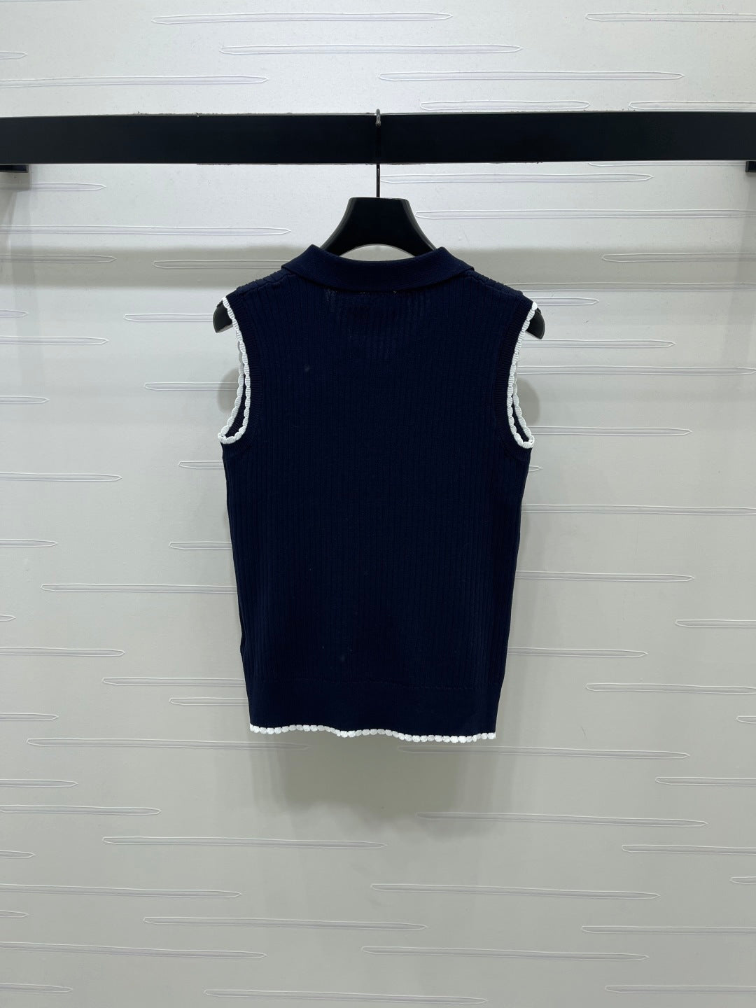 CC Sleeveless Polo Knit Top Wool 406473