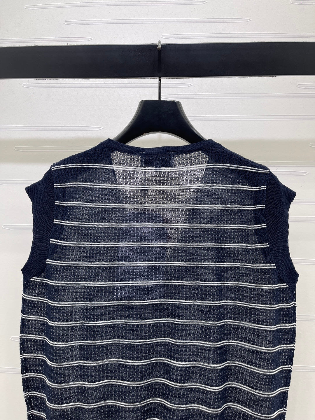 CC Striped V-Neck Knit Vest Wool 406419