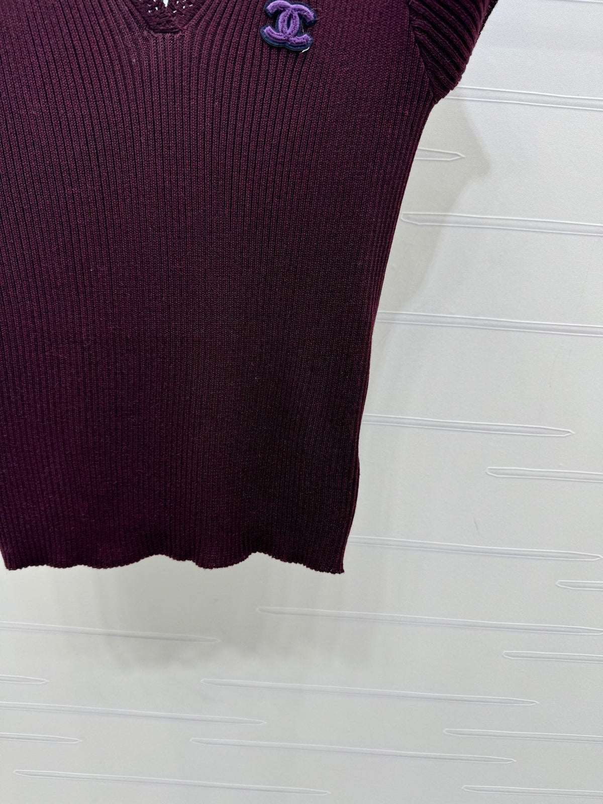 CC Striped Ribbed Knit Long Sleeve Top White Black Silk 411322