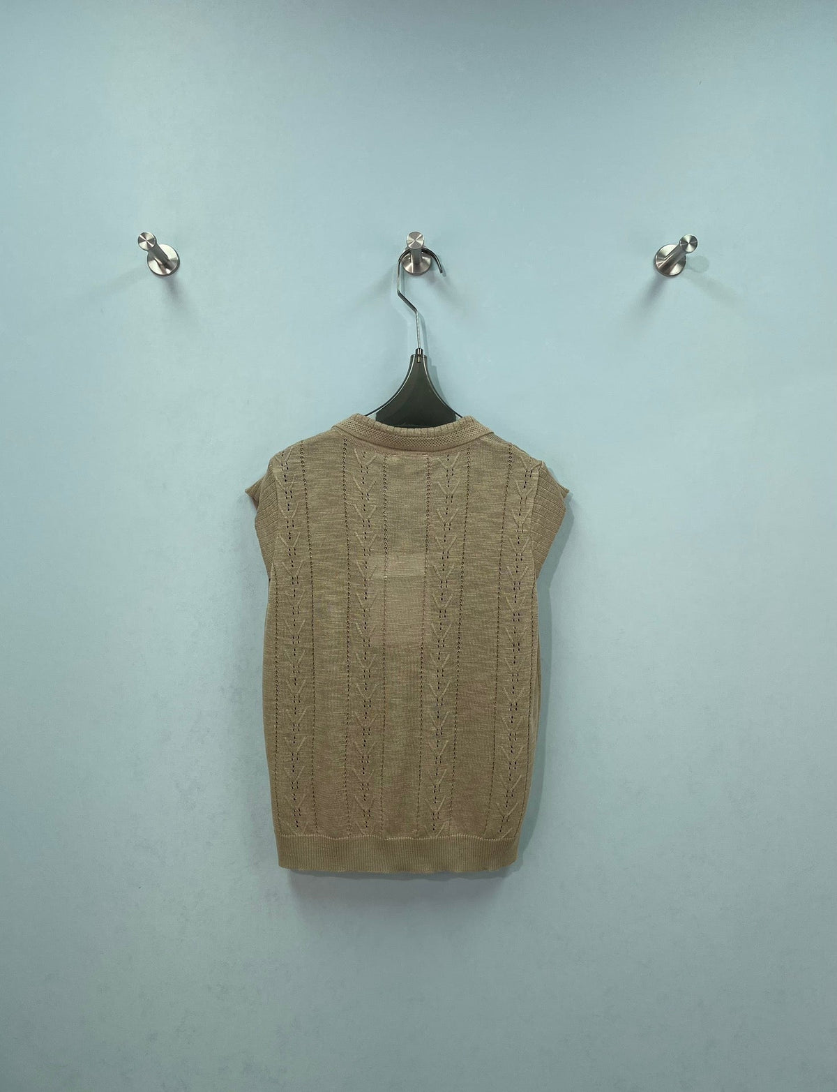 CC Embroidered Knit Vest Beige Wool 753383