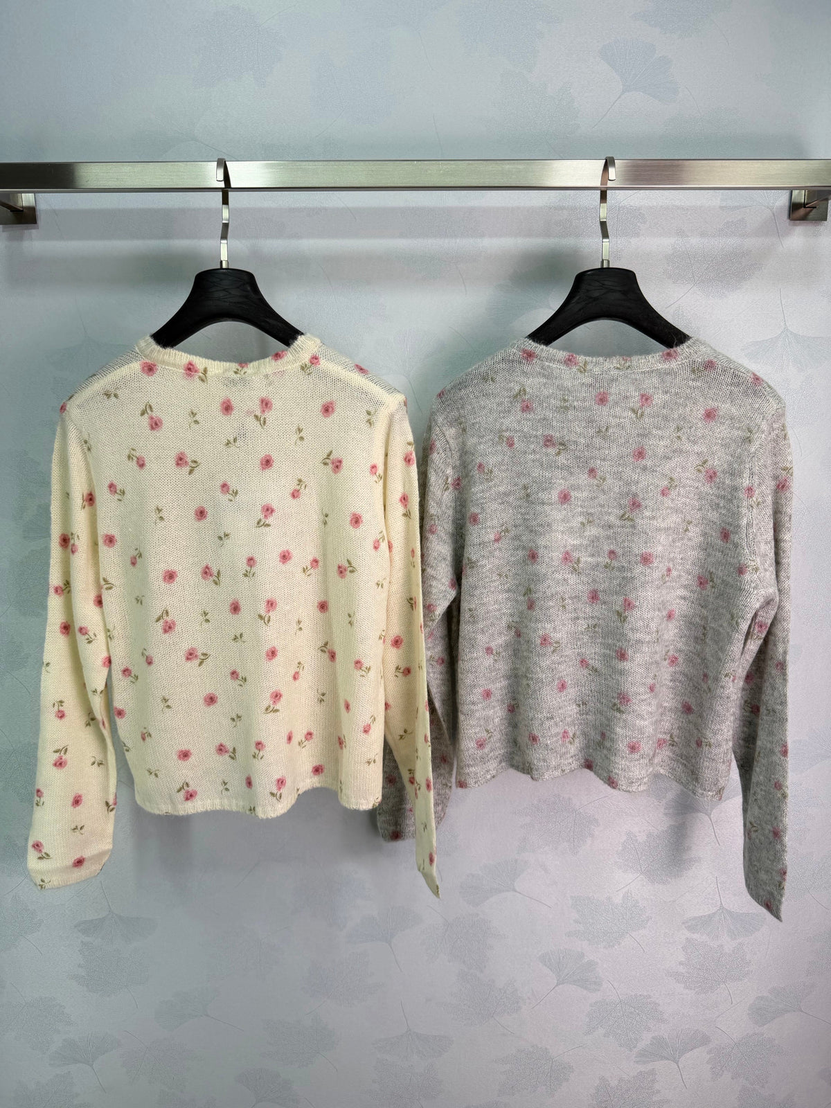 CC Crewneck Knit Cardigan Floral Wool 426062