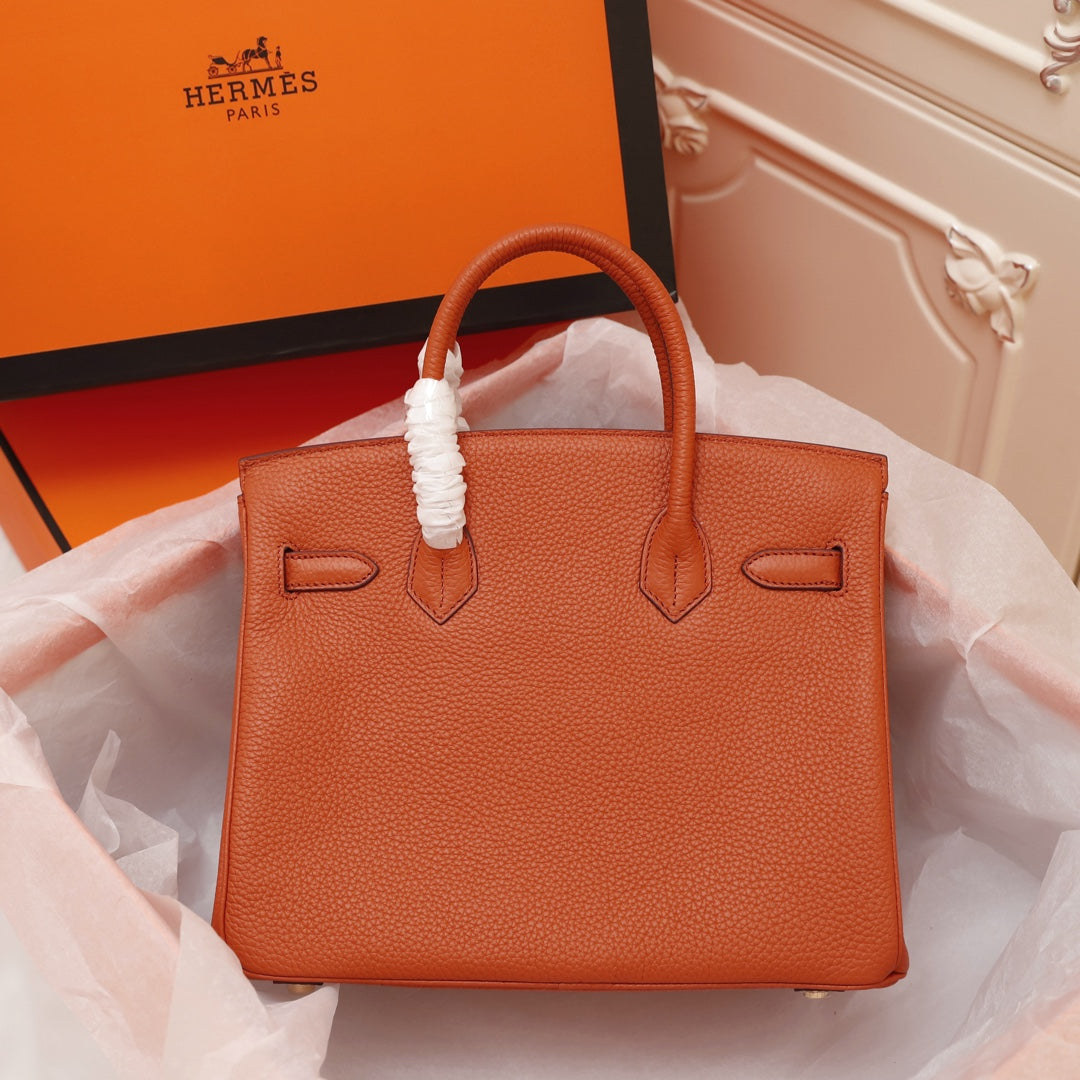 HM BIRKIN BAG 30 FIRE TOGO GOLD HARDWARE