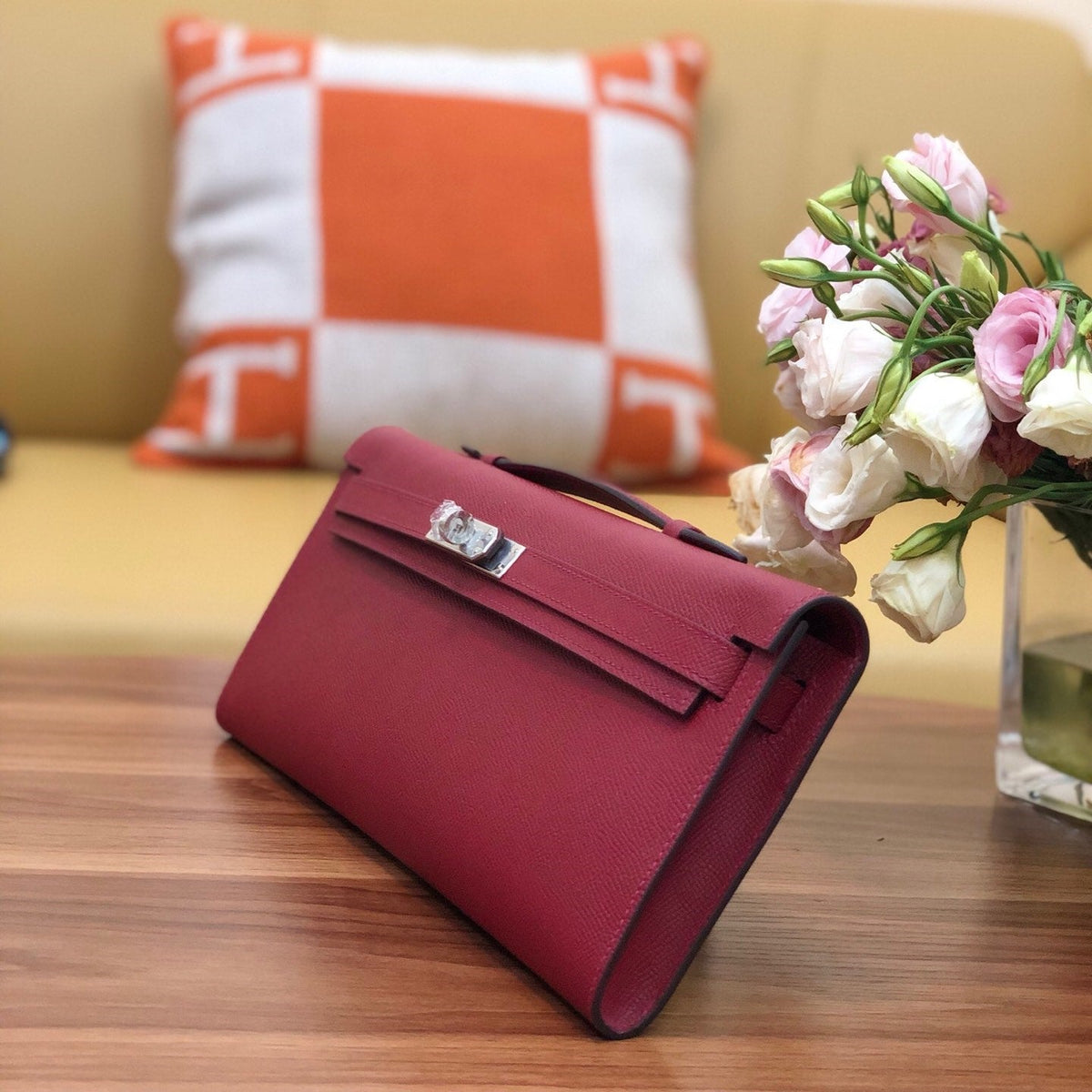 HM Kelly Cut 31cm Brick Swift Leather Shw