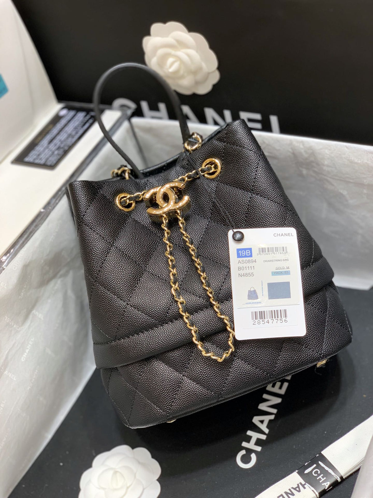 CC Matelasse Shoulder Bag Black Caviar GHW