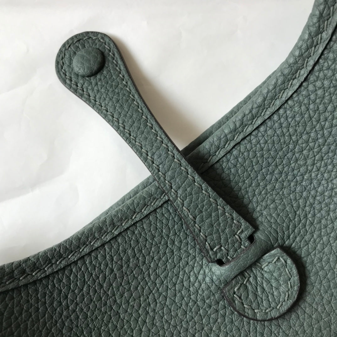 Mini Evelyne 18cm Green Grey Togo Ghw