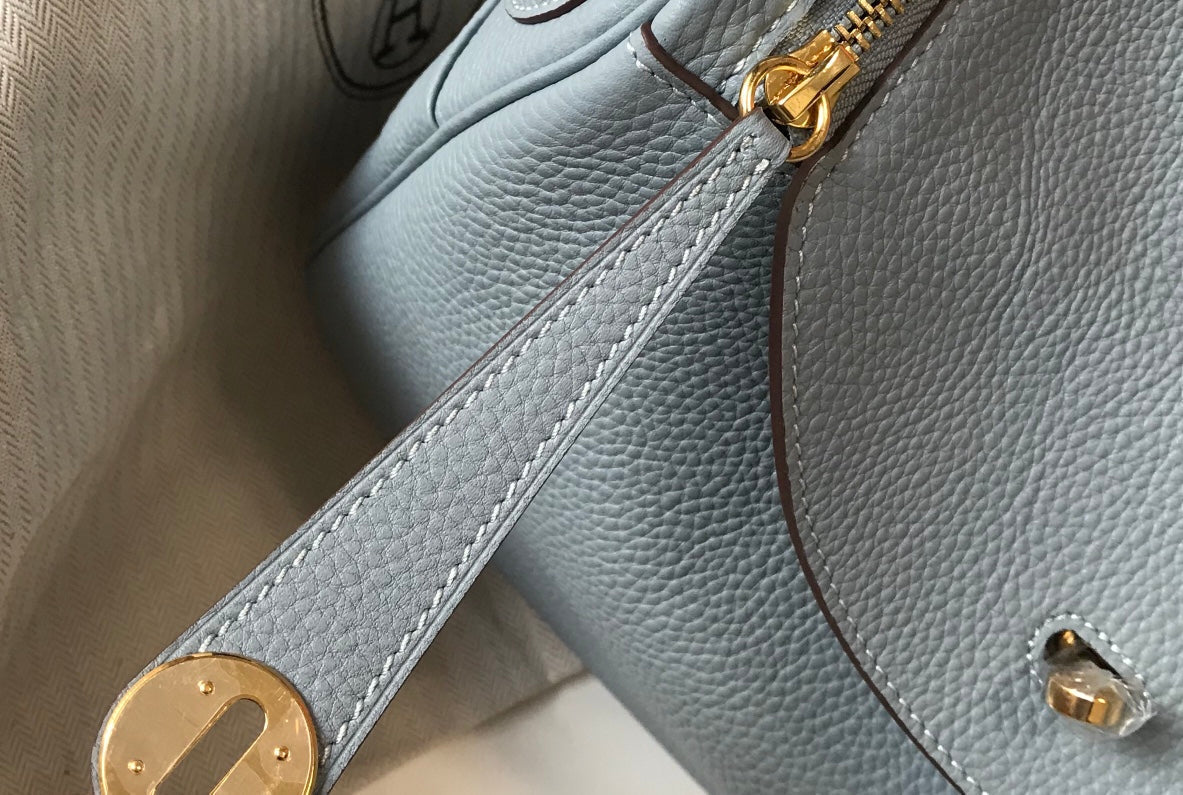 HM LINDY 30 BAG TEMPERED GRAY TAURILLON CLEMENCE LEATHER