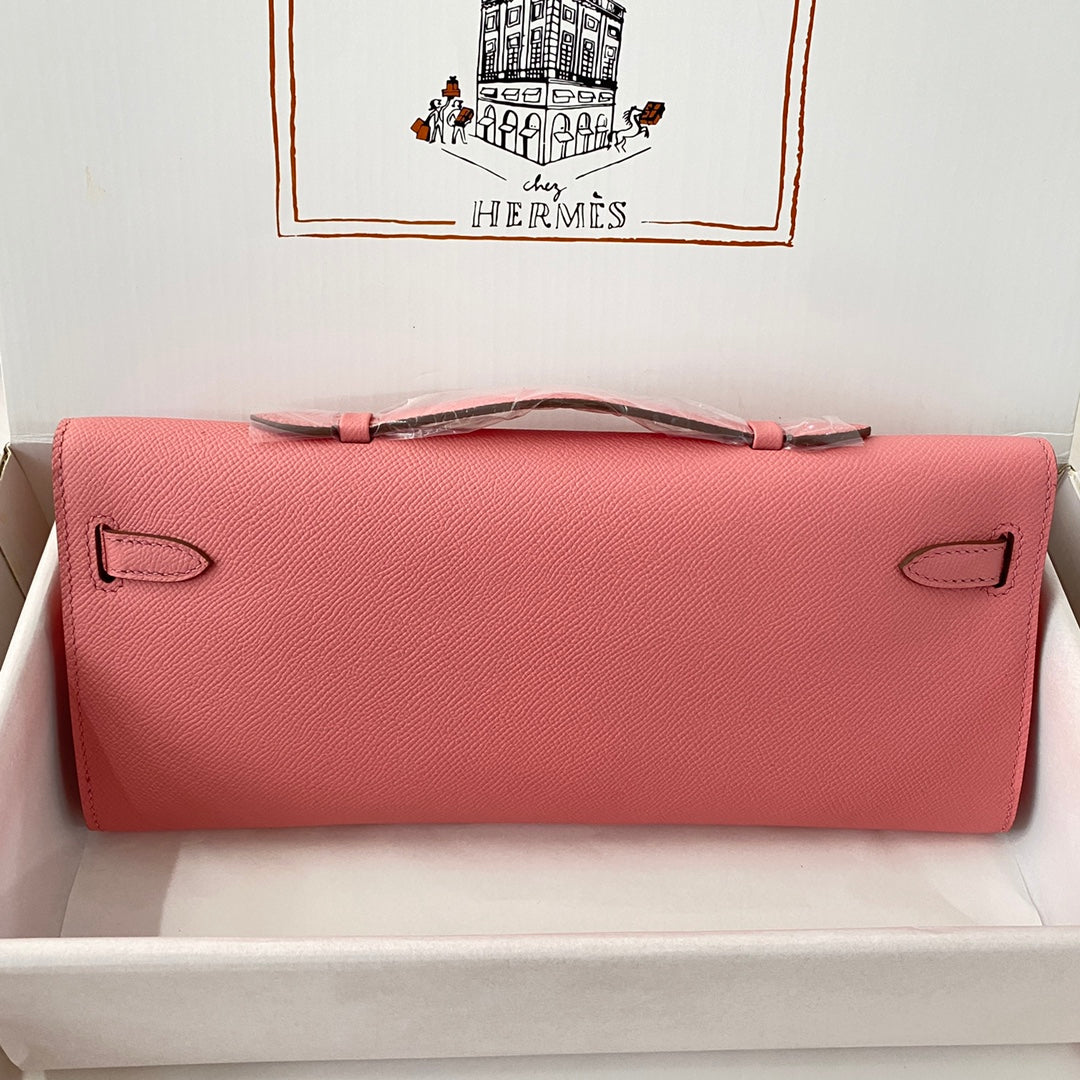 HM Kelly Cut 31 Pink Pastel Epsom Leather Gold Hardware 229065