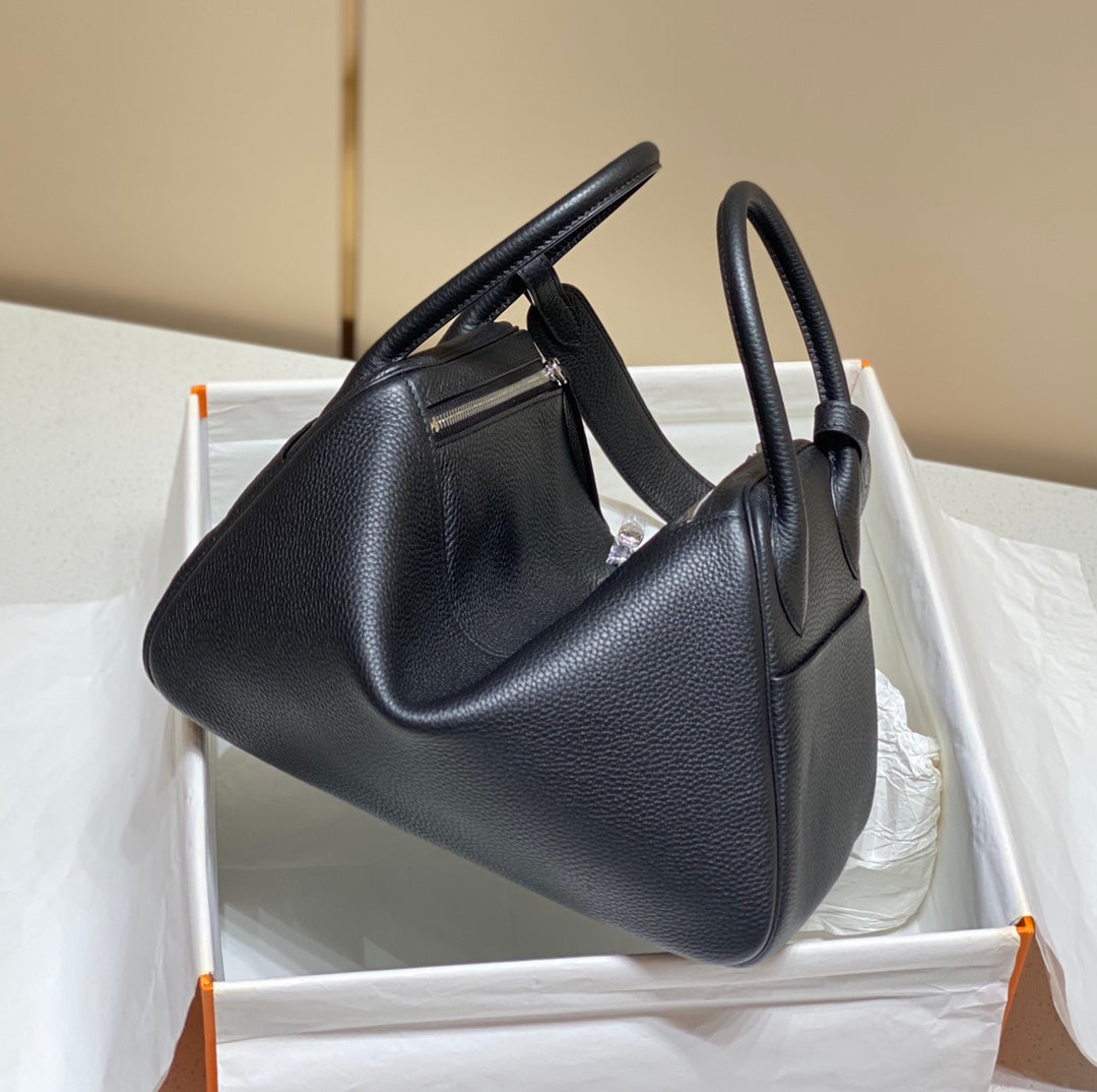 HM LINDY 30 BAG NAVY TAURILLON CLEMENCE LEATHER