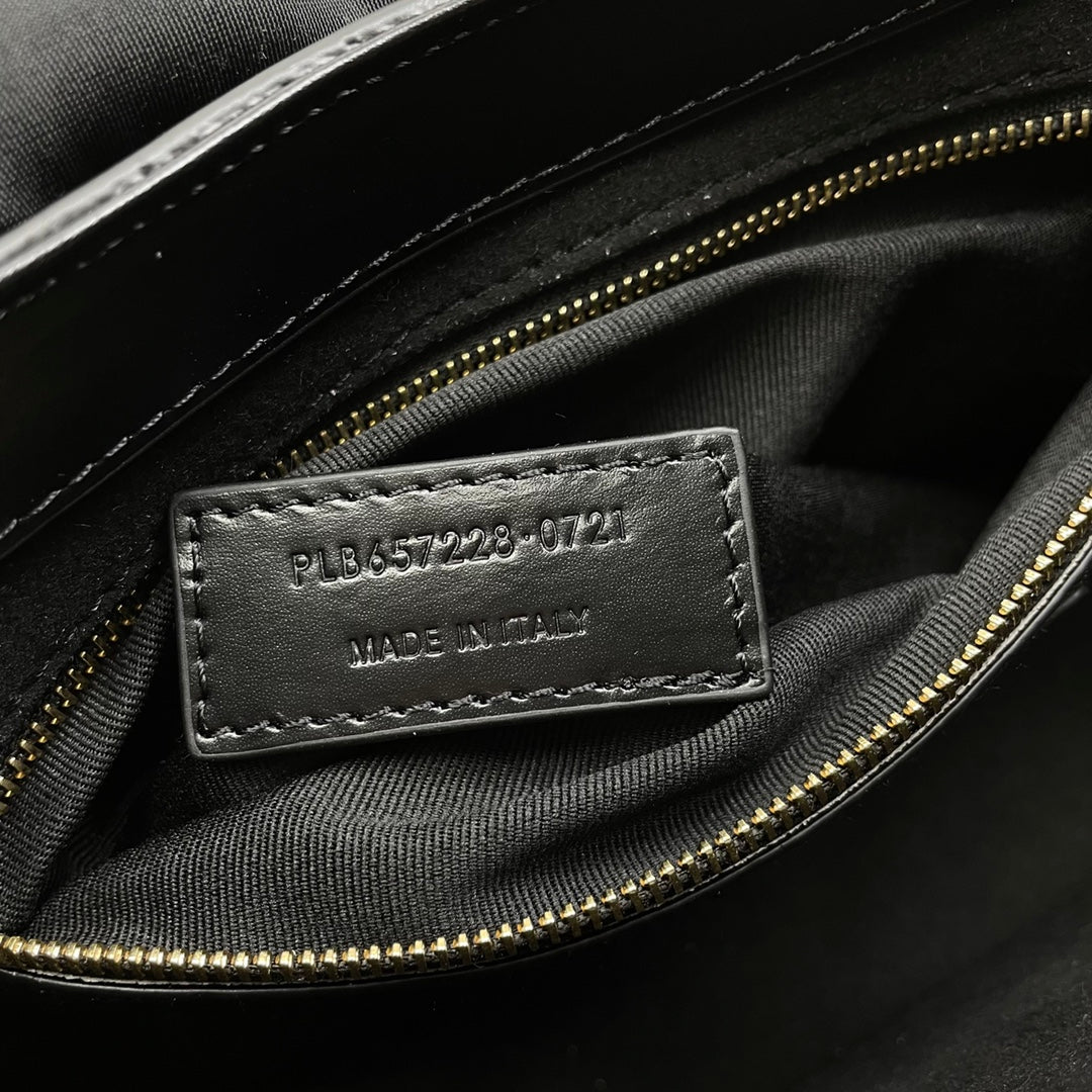 YSL Le 5 À 7 Hobo Bag 25cm Black with Gold hardware in Cowhide 285549