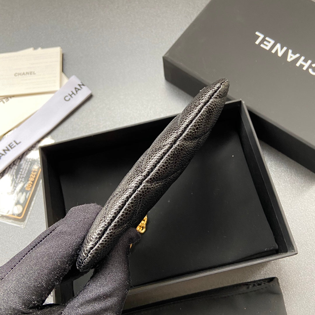 CC A50168 Keyring Cardholder Black Caviar GHW 229709