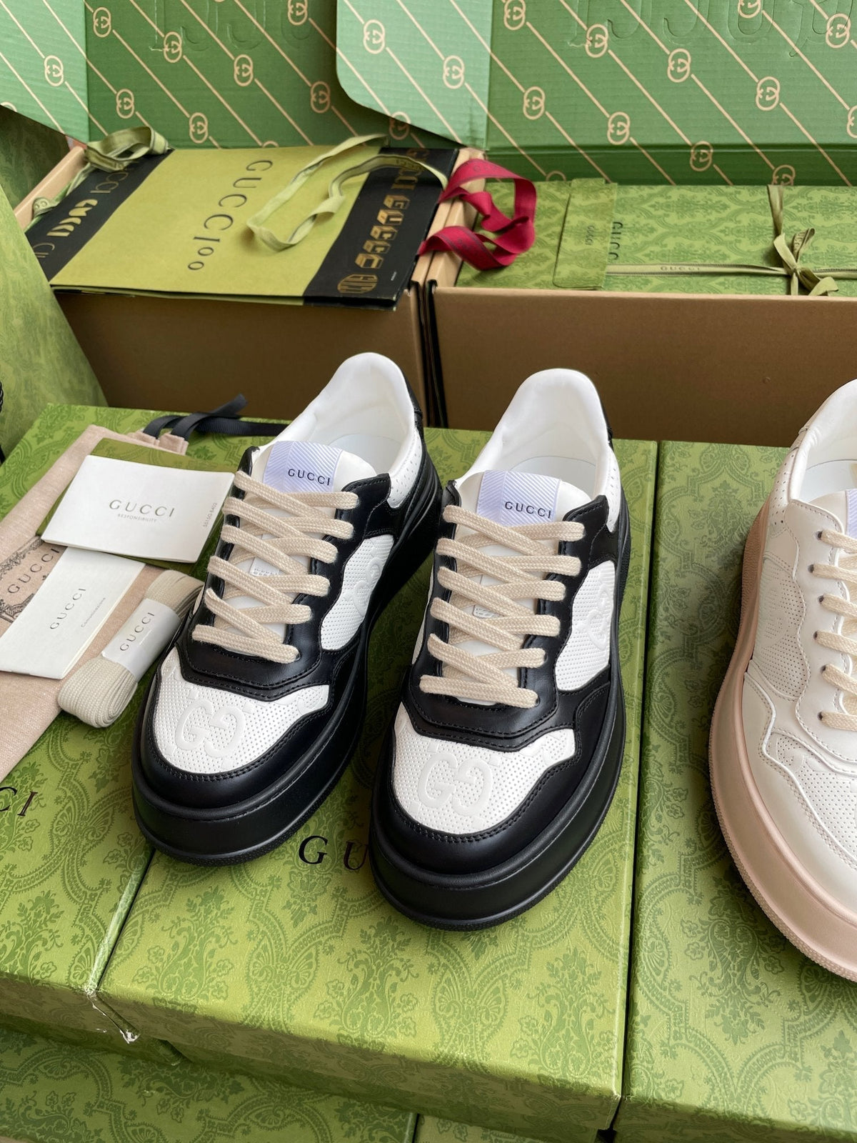 GG 26 Sneaker Black White Canvas Calfskin 632888