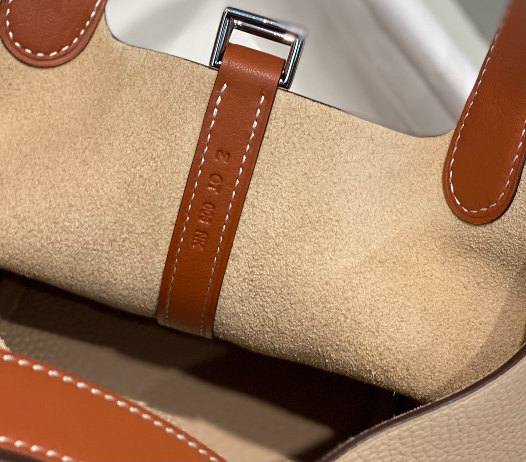 Hermes Picotin Lock 18 Beige mix Brown Togo Leather 255565