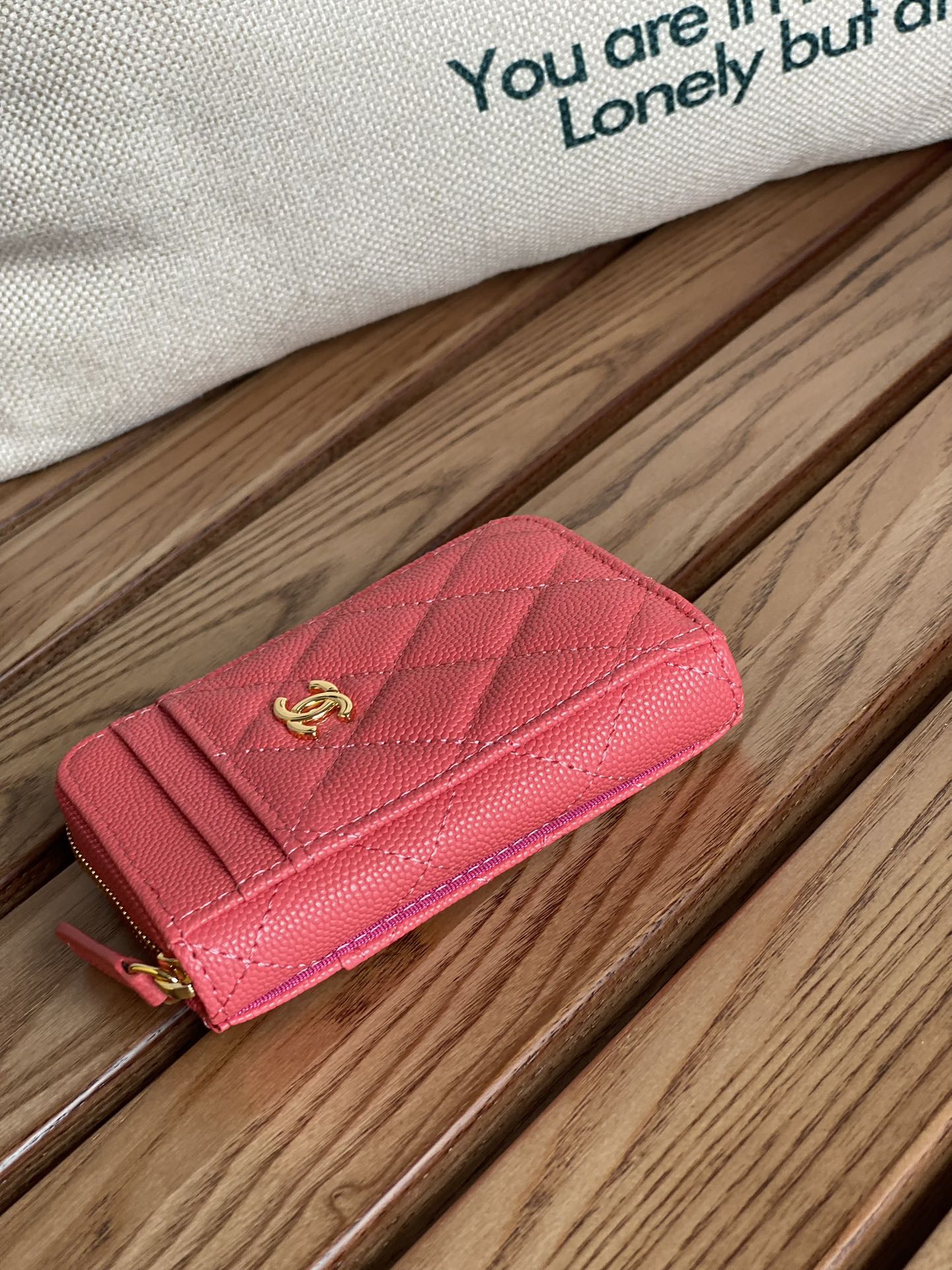 CC 22A Zippy Coin Purse Pink Caviar GHW 223902