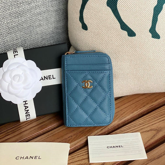 CC 22A Zippy Coin Purse Blue Caviar GHW 223908
