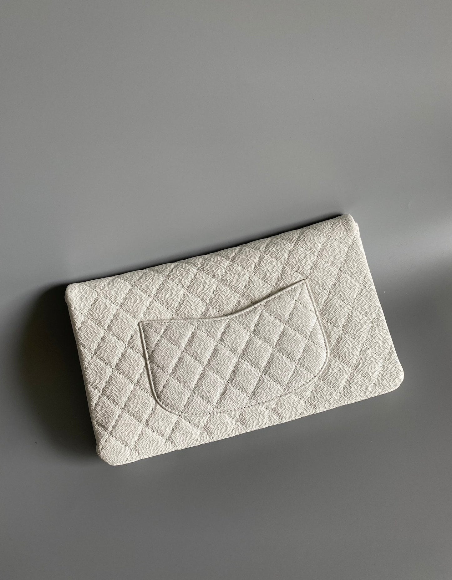 CC Handbag 28cm White Caviar Leather
