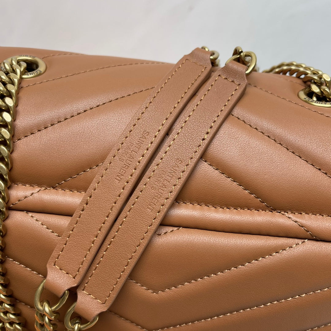 YSL Large Loulou Bag 33cm Tan Brown Lambskin