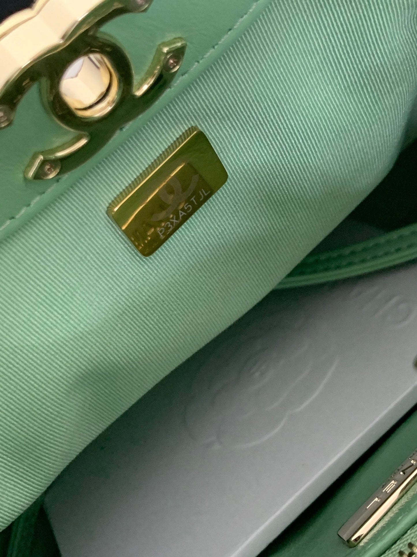 CC 31 Mini Shopping Bag 23cm Mint Green Calfskin