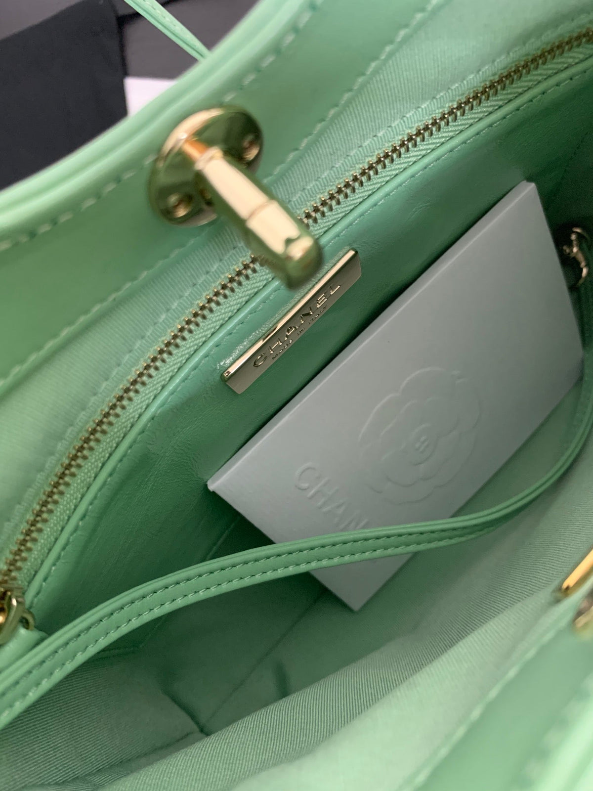 CC 31 Mini Shopping Bag 23cm Mint Green Calfskin