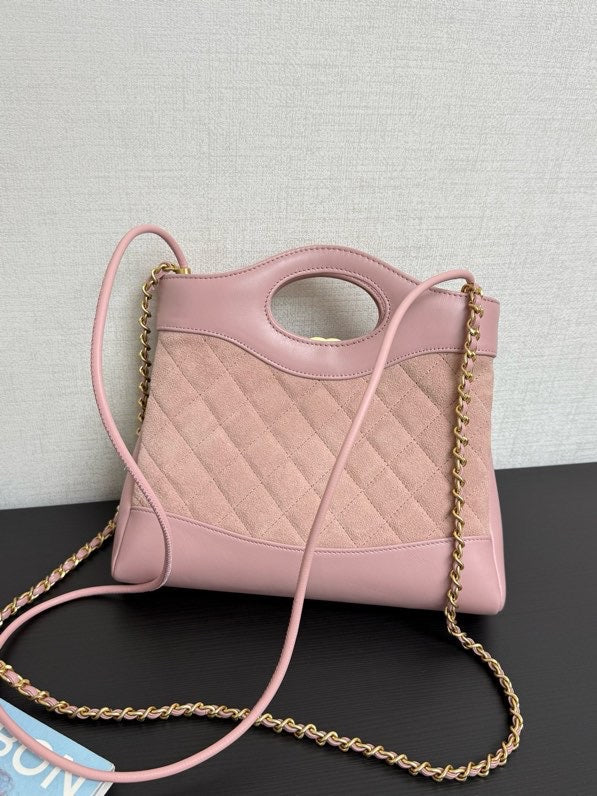 CC 31 Mini Shopping Bag 23cm Pink Suede Calfskin