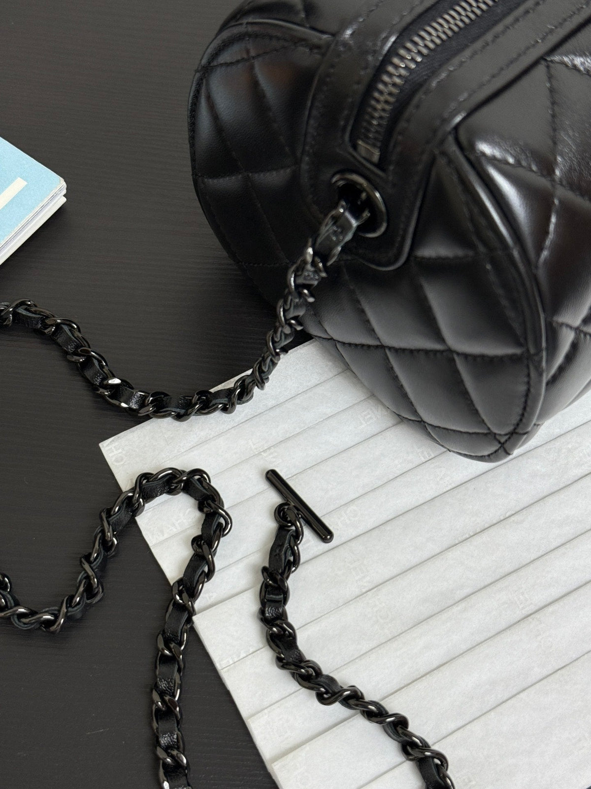 Chanel 2026 Bowling Bag 18.5cm Full Black Lambskin