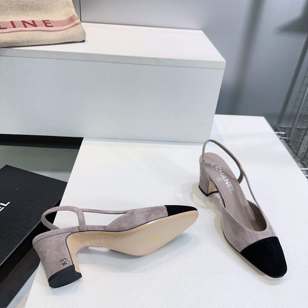 CC 25 SlingBack 65mm Grey Black Suede 388465