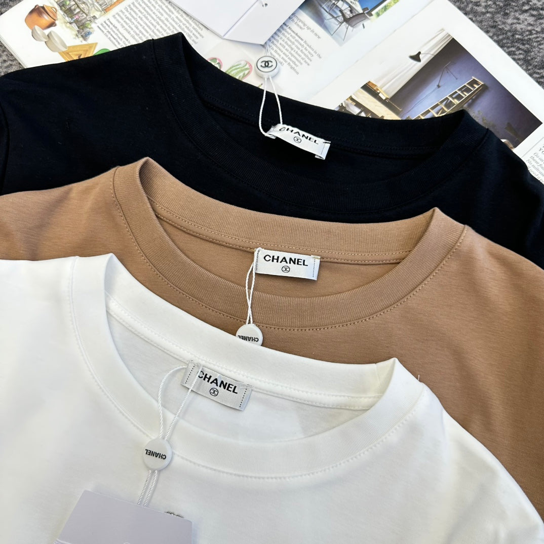 CC SS26 Embroidered Double C T-shirt Cotton 350646