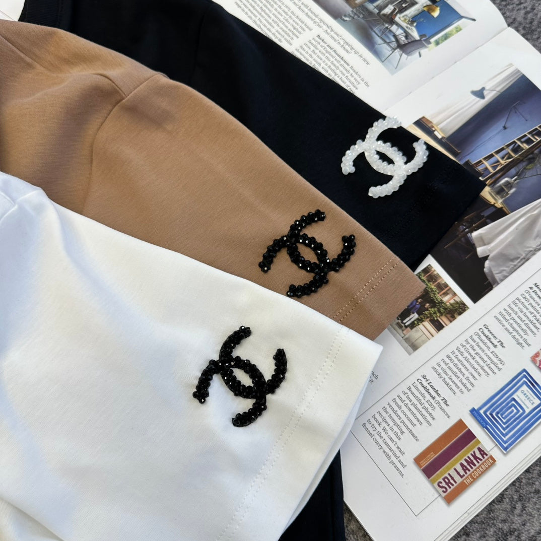 CC SS26 Embroidered Double C T-shirt Cotton 350646