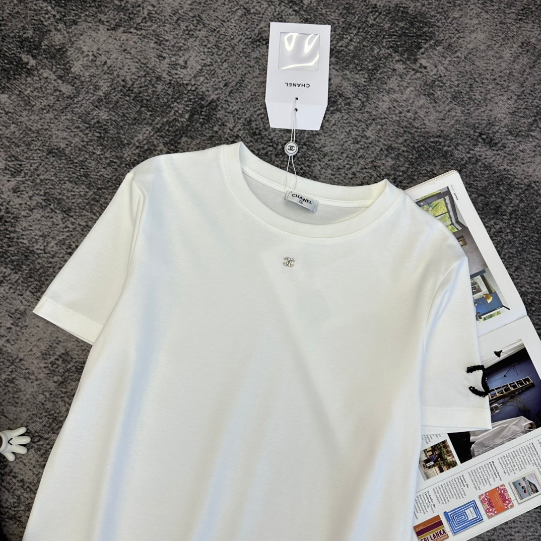 CC SS26 Embroidered Double C T-shirt Cotton 350646