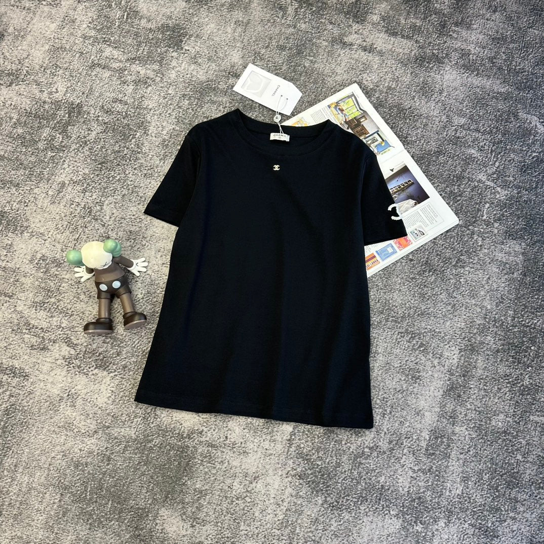CC SS26 Embroidered Double C T-shirt Cotton 350646