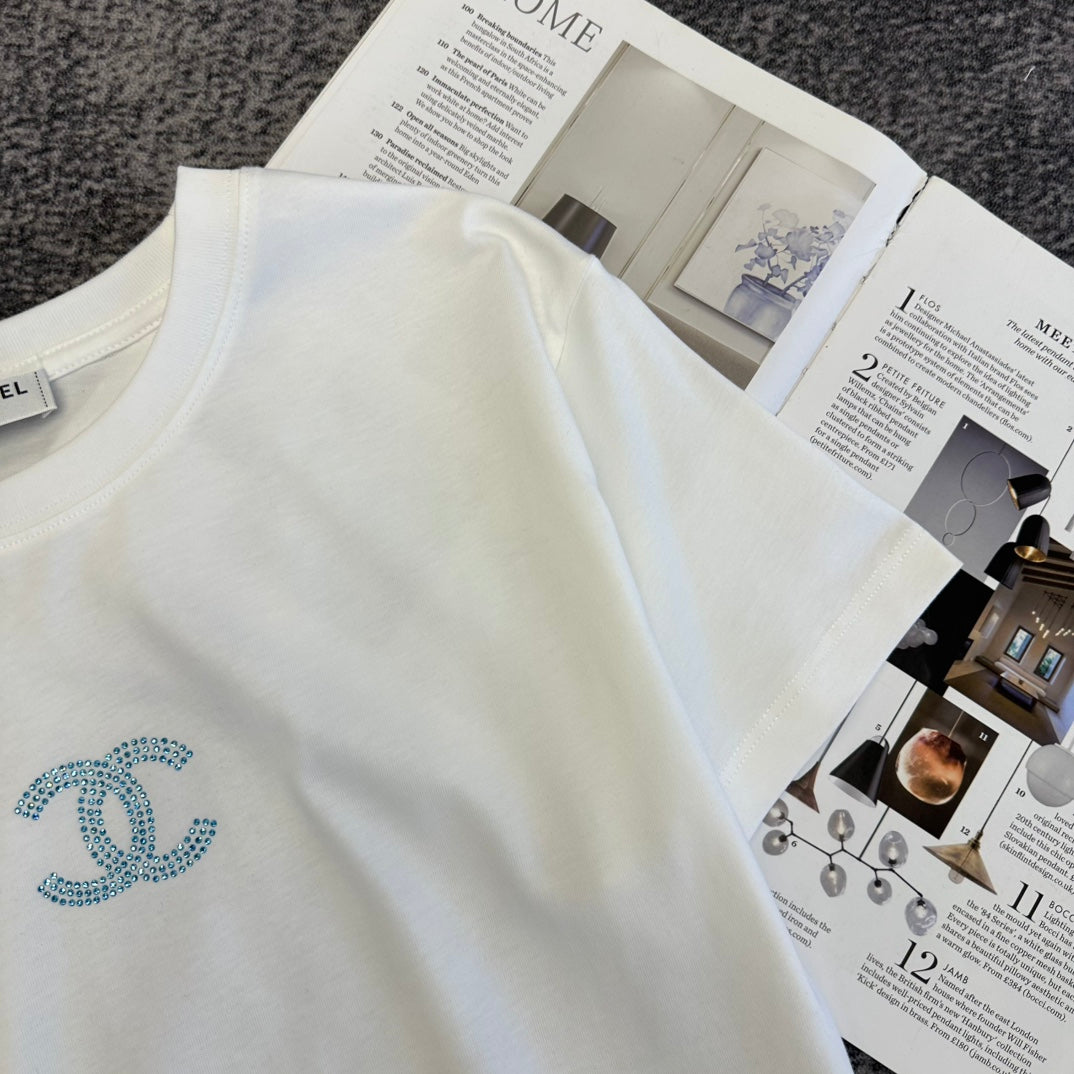 CC SS26 Interlocking CC Logo T-shirt Cotton 350614