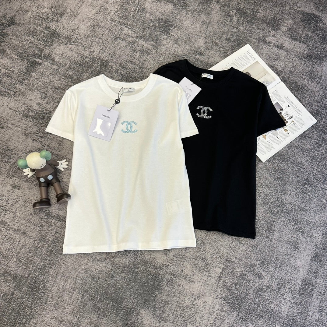 CC SS26 Interlocking CC Logo T-shirt Cotton 350614