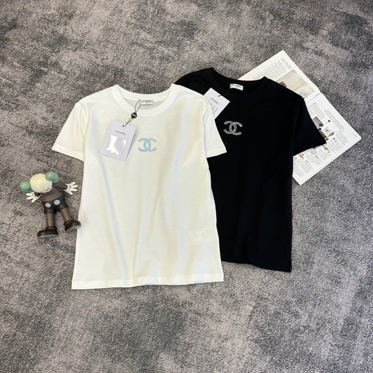 CC SS26 Interlocking CC Logo T-shirt Cotton 350614