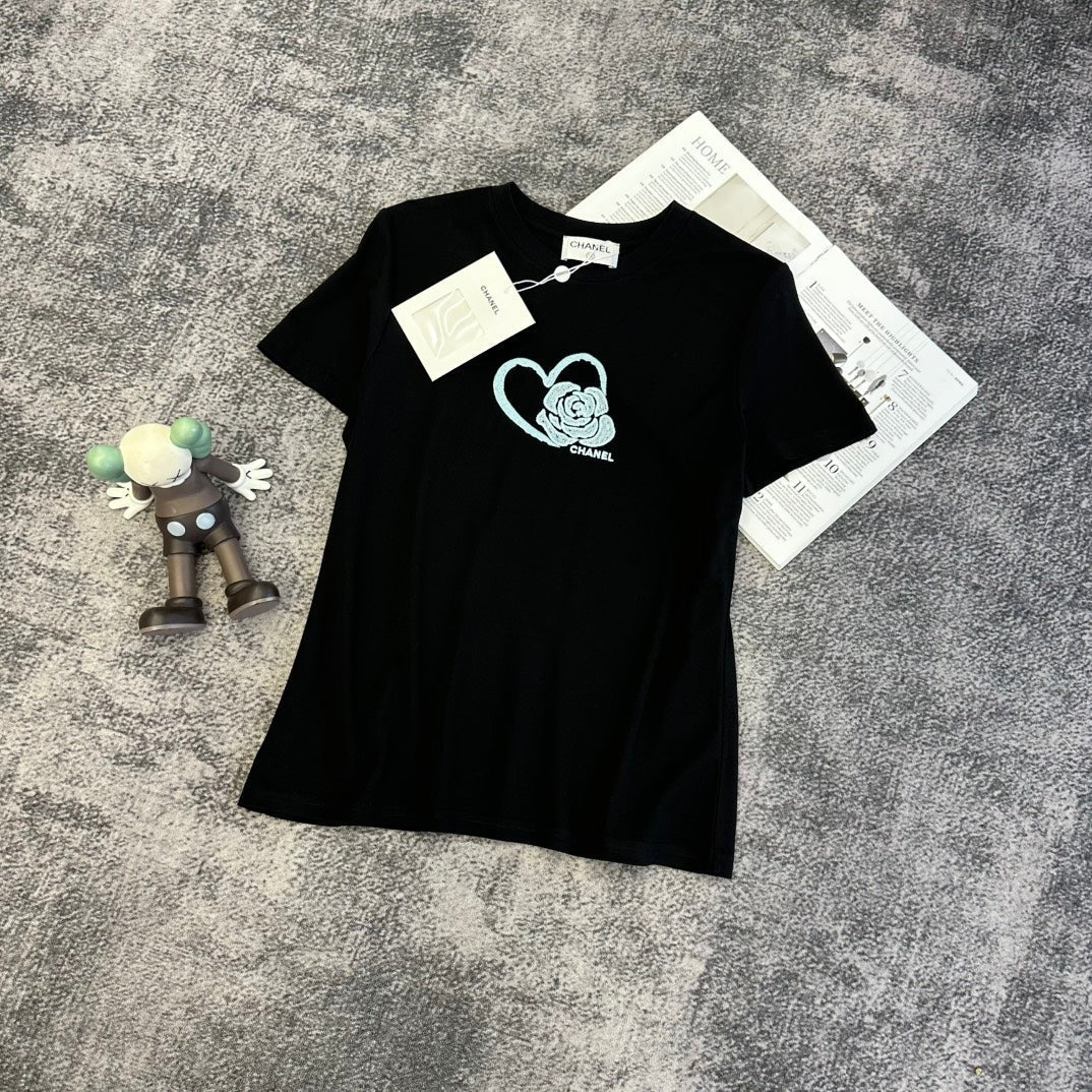 CC SS26 Heart & Camellia Logo T-shirt Cotton 350589