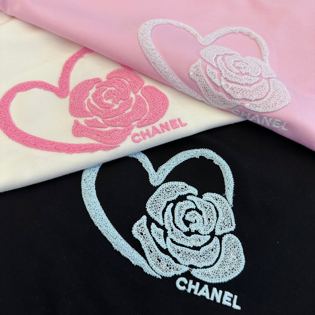 CC SS26 Heart & Camellia Logo T-shirt Cotton 350589