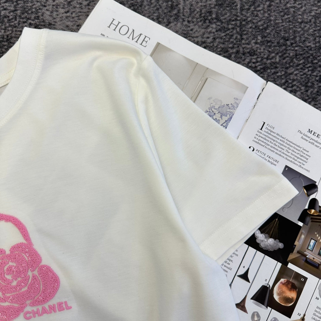 CC SS26 Heart & Camellia Logo T-shirt Cotton 350589