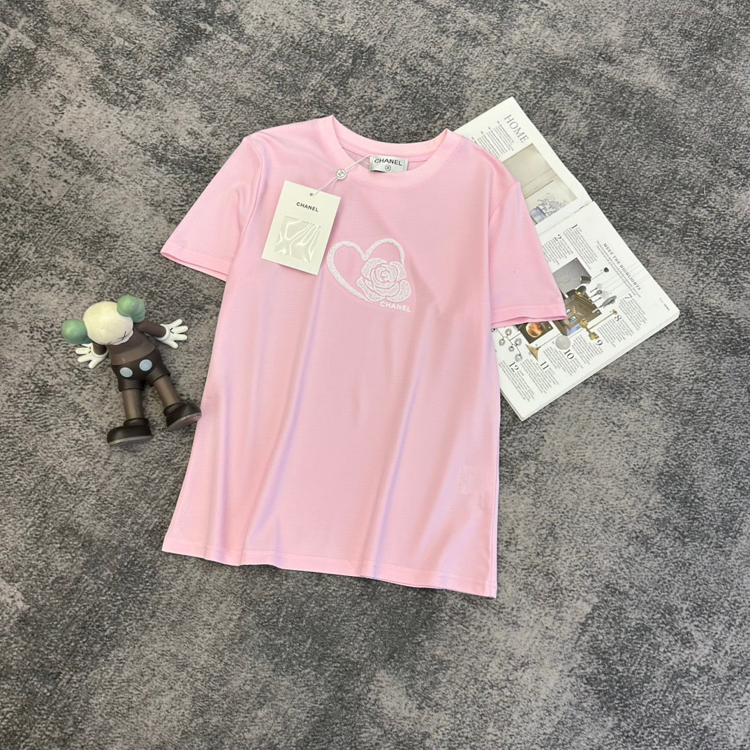 CC SS26 Heart & Camellia Logo T-shirt Cotton 350589
