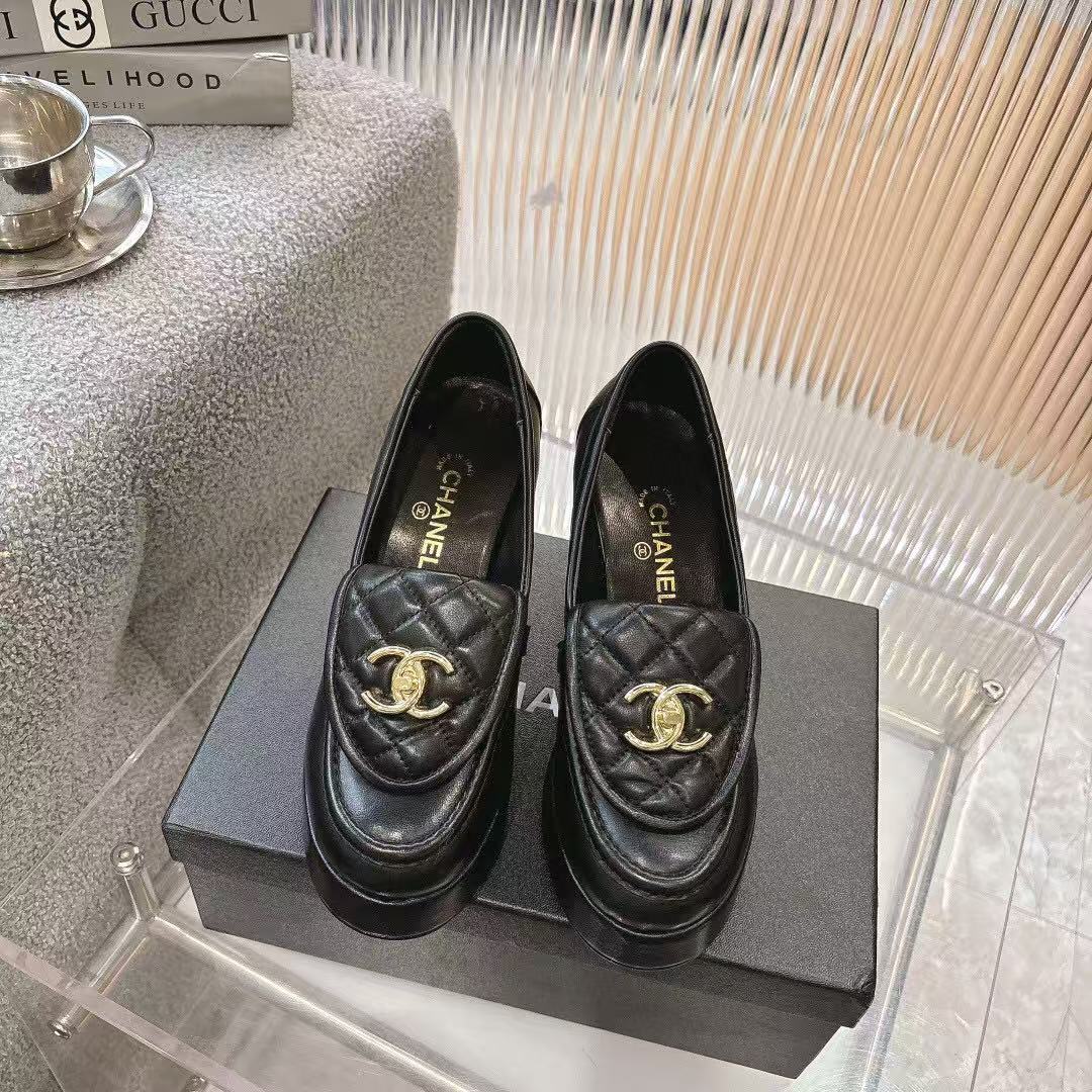 CC FW 25/26 Moccasins 9cm Black Sheepskin
